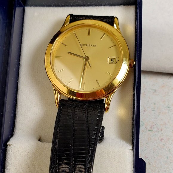 Bucherer Vintage Lady'sWatch Swiss Made Genuine Leather Ban